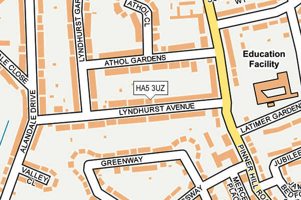 HA5 3UZ map - OS OpenMap – Local (Ordnance Survey)