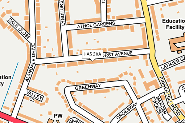 HA5 3XA map - OS OpenMap – Local (Ordnance Survey)