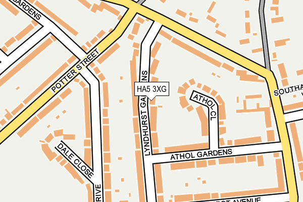 HA5 3XG map - OS OpenMap – Local (Ordnance Survey)