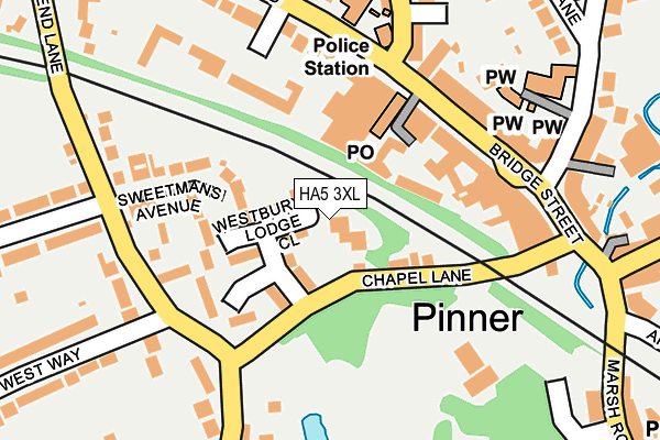 HA5 3XL map - OS OpenMap – Local (Ordnance Survey)