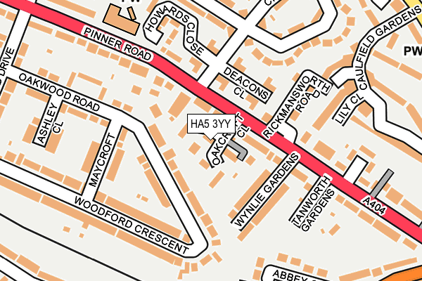 HA5 3YY map - OS OpenMap – Local (Ordnance Survey)