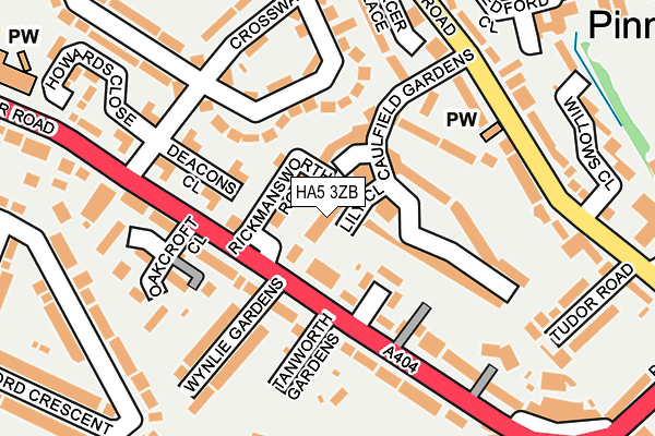 HA5 3ZB map - OS OpenMap – Local (Ordnance Survey)