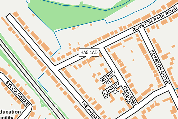 HA5 4AD map - OS OpenMap – Local (Ordnance Survey)
