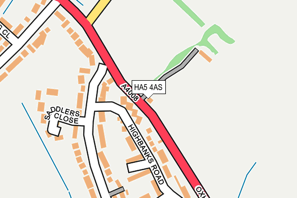 HA5 4AS map - OS OpenMap – Local (Ordnance Survey)