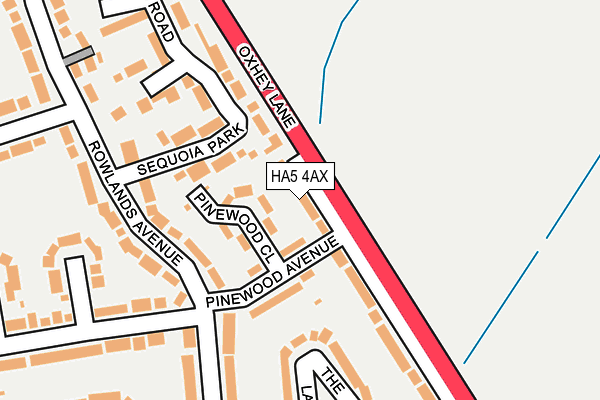 HA5 4AX map - OS OpenMap – Local (Ordnance Survey)