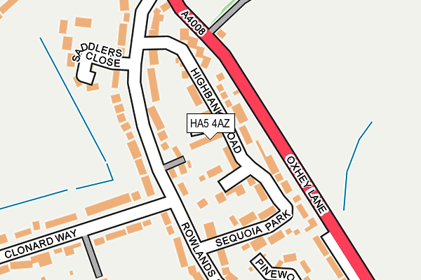 HA5 4AZ map - OS OpenMap – Local (Ordnance Survey)