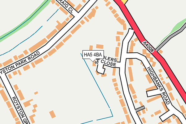 HA5 4BA map - OS OpenMap – Local (Ordnance Survey)