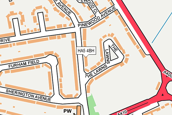 HA5 4BH map - OS OpenMap – Local (Ordnance Survey)