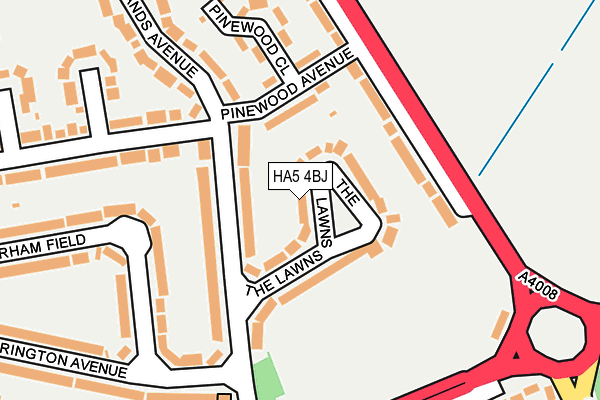 HA5 4BJ map - OS OpenMap – Local (Ordnance Survey)