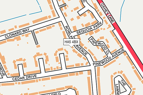 HA5 4BX map - OS OpenMap – Local (Ordnance Survey)