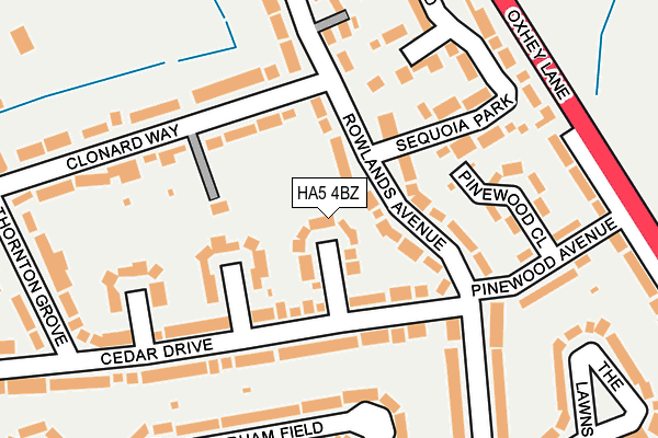 HA5 4BZ map - OS OpenMap – Local (Ordnance Survey)