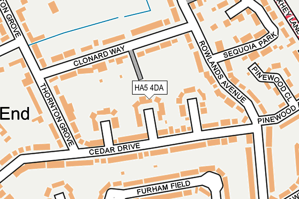 HA5 4DA map - OS OpenMap – Local (Ordnance Survey)