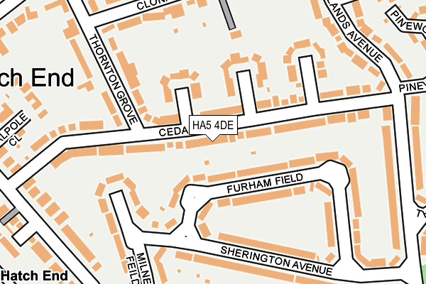 HA5 4DE map - OS OpenMap – Local (Ordnance Survey)
