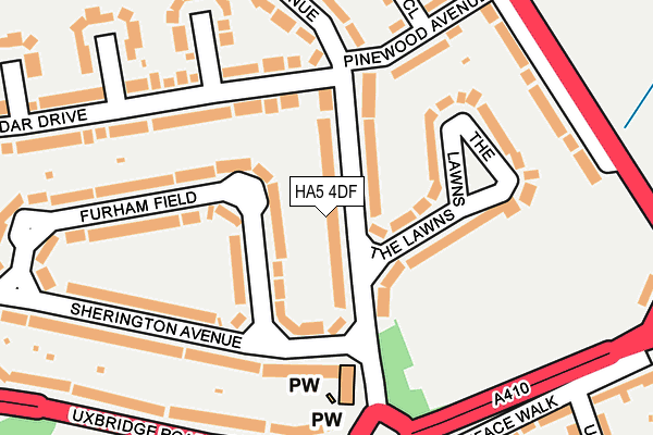 HA5 4DF map - OS OpenMap – Local (Ordnance Survey)