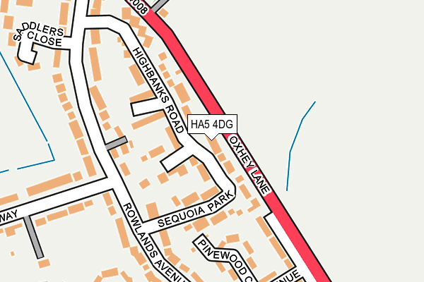 HA5 4DG map - OS OpenMap – Local (Ordnance Survey)
