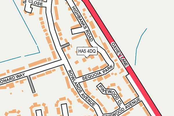 HA5 4DQ map - OS OpenMap – Local (Ordnance Survey)