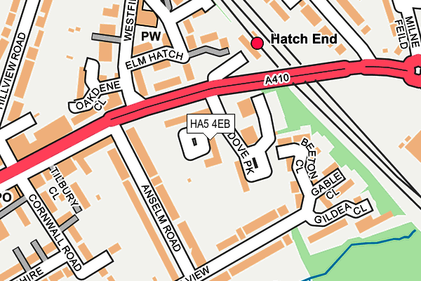 HA5 4EB map - OS OpenMap – Local (Ordnance Survey)