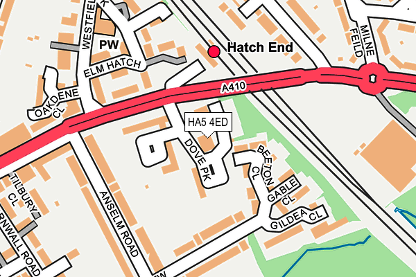 HA5 4ED map - OS OpenMap – Local (Ordnance Survey)