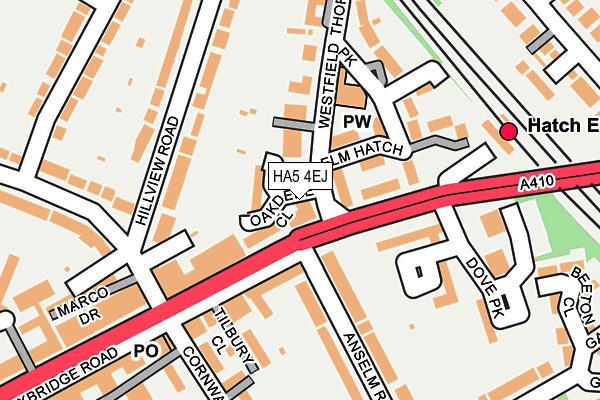 HA5 4EJ map - OS OpenMap – Local (Ordnance Survey)