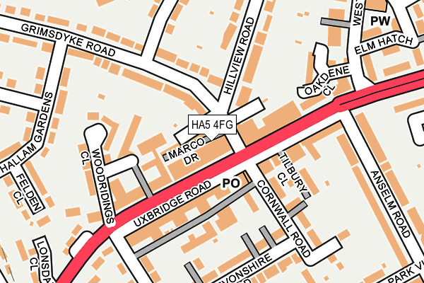 HA5 4FG map - OS OpenMap – Local (Ordnance Survey)