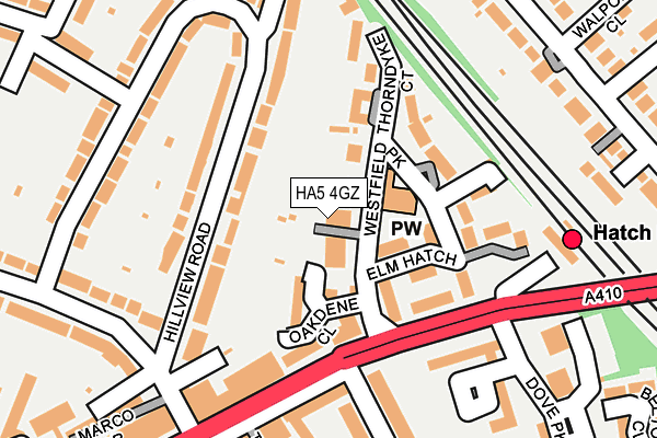 HA5 4GZ map - OS OpenMap – Local (Ordnance Survey)