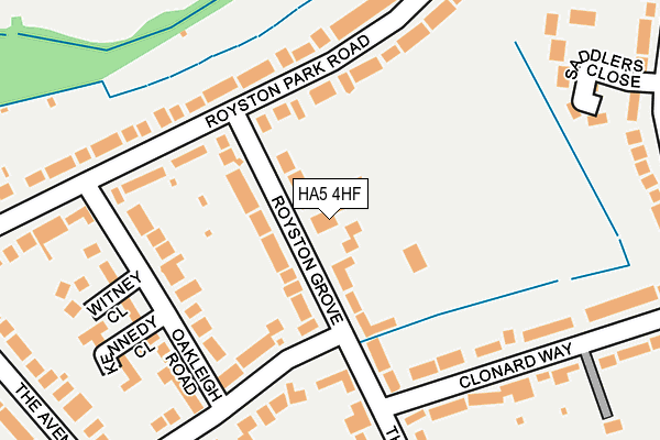 HA5 4HF map - OS OpenMap – Local (Ordnance Survey)