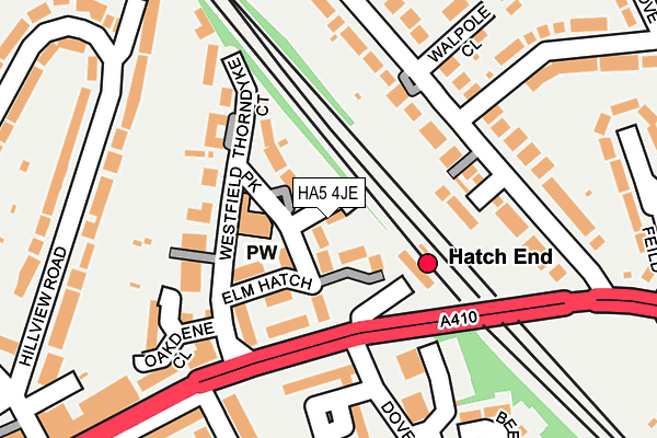 HA5 4JE map - OS OpenMap – Local (Ordnance Survey)