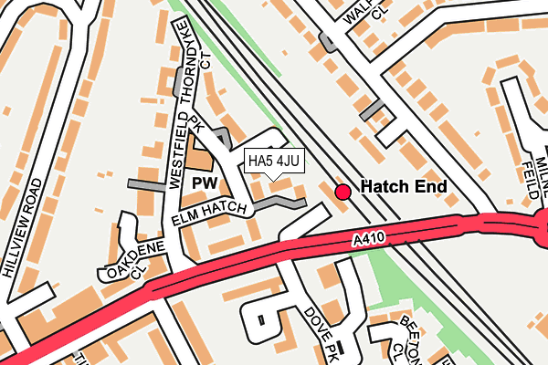 HA5 4JU map - OS OpenMap – Local (Ordnance Survey)