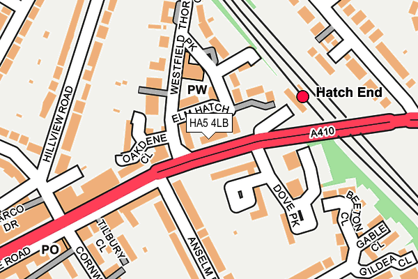 HA5 4LB map - OS OpenMap – Local (Ordnance Survey)