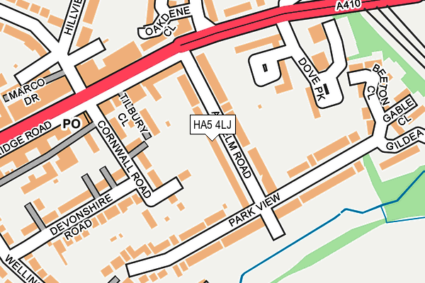 HA5 4LJ map - OS OpenMap – Local (Ordnance Survey)