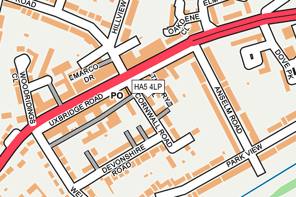 HA5 4LP map - OS OpenMap – Local (Ordnance Survey)