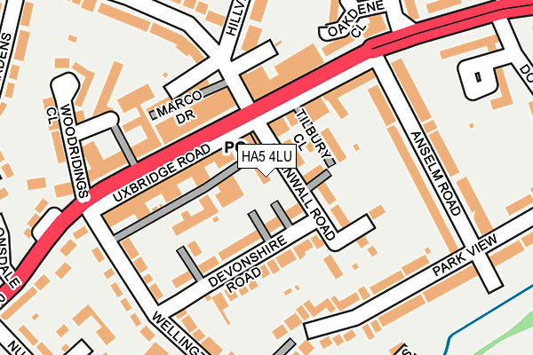 HA5 4LU map - OS OpenMap – Local (Ordnance Survey)
