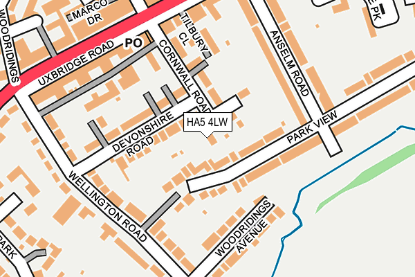 HA5 4LW map - OS OpenMap – Local (Ordnance Survey)