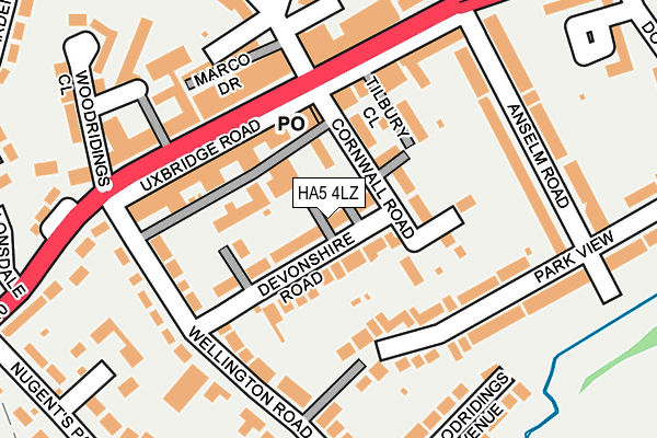 HA5 4LZ map - OS OpenMap – Local (Ordnance Survey)