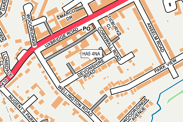 HA5 4NA map - OS OpenMap – Local (Ordnance Survey)