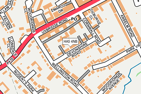 HA5 4NB map - OS OpenMap – Local (Ordnance Survey)