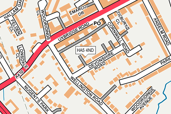 HA5 4ND map - OS OpenMap – Local (Ordnance Survey)