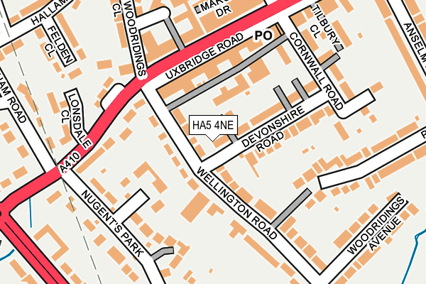 HA5 4NE map - OS OpenMap – Local (Ordnance Survey)