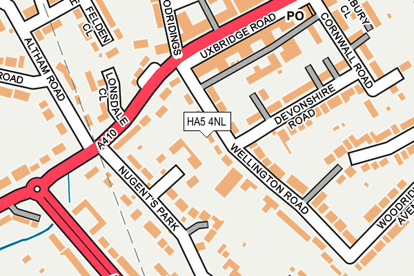 HA5 4NL map - OS OpenMap – Local (Ordnance Survey)