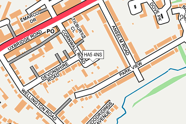 HA5 4NS map - OS OpenMap – Local (Ordnance Survey)