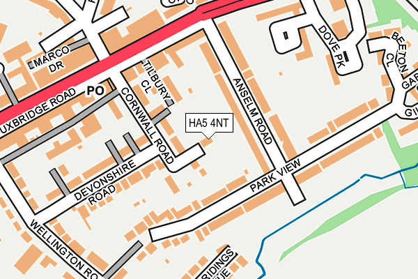 HA5 4NT map - OS OpenMap – Local (Ordnance Survey)