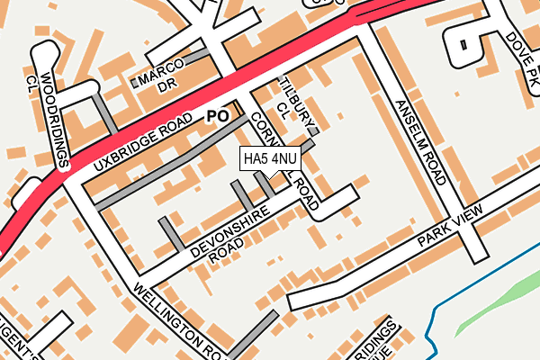 HA5 4NU map - OS OpenMap – Local (Ordnance Survey)