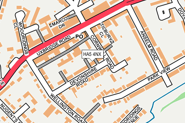 HA5 4NX map - OS OpenMap – Local (Ordnance Survey)