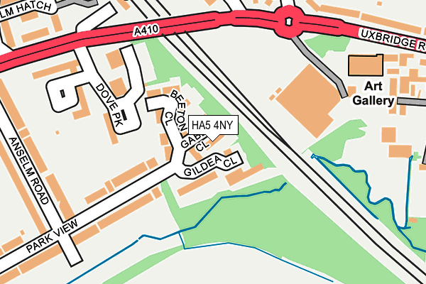 HA5 4NY map - OS OpenMap – Local (Ordnance Survey)