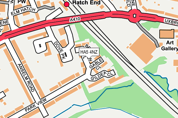 HA5 4NZ map - OS OpenMap – Local (Ordnance Survey)
