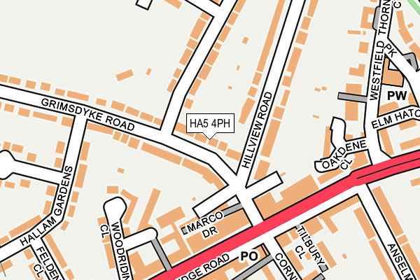 HA5 4PH map - OS OpenMap – Local (Ordnance Survey)