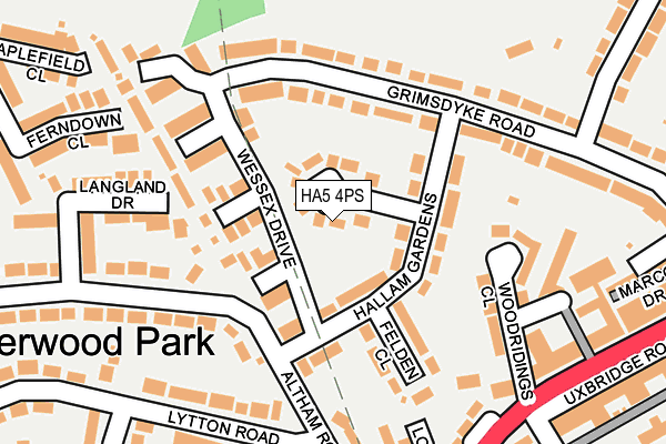 HA5 4PS map - OS OpenMap – Local (Ordnance Survey)