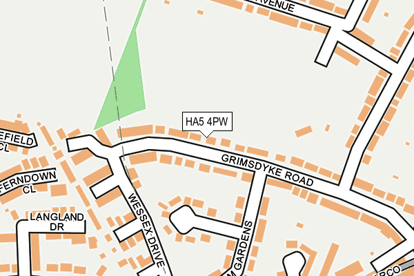 HA5 4PW map - OS OpenMap – Local (Ordnance Survey)