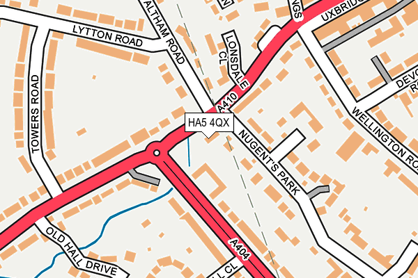 HA5 4QX map - OS OpenMap – Local (Ordnance Survey)