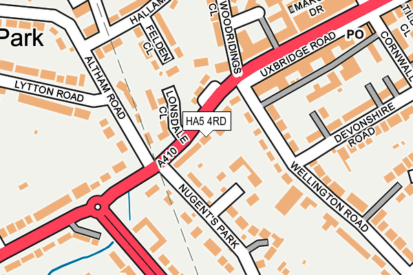 HA5 4RD map - OS OpenMap – Local (Ordnance Survey)